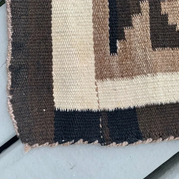 Vintage Two Grey Hills Navajo Rug